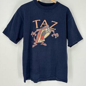Vintage made in USA Warner Bros TAZ devil 90s graphic T shirt cartoon Large navy